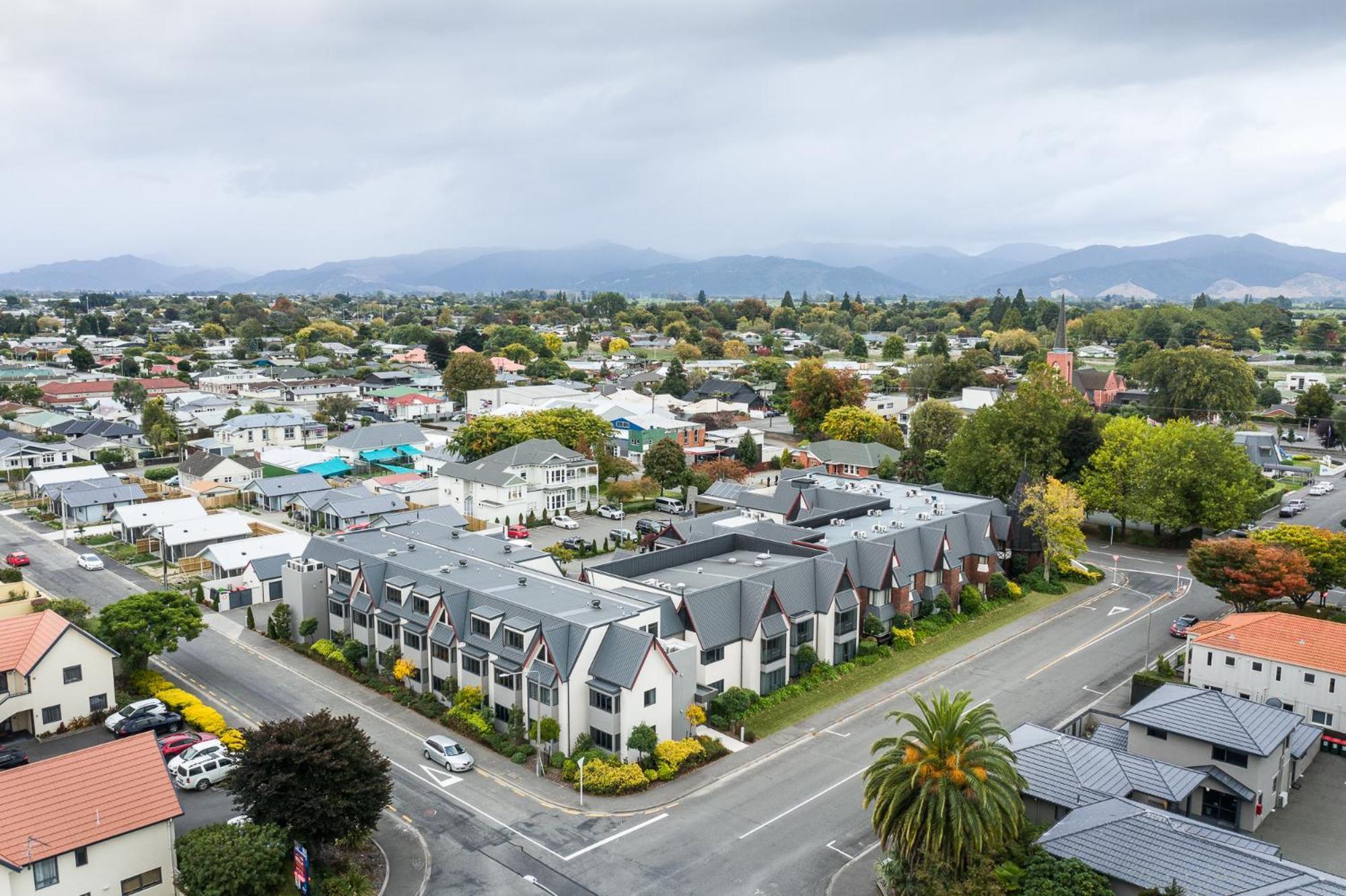 Carnmore Chateau Marlborough Blenheim Kültér fotó Aerial view of the suburb of Fendalton
